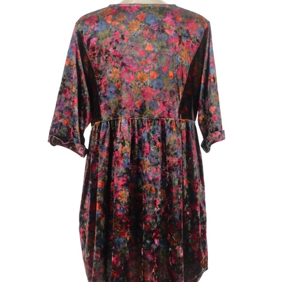 Natural Life Stella Velvet Multicolor Dress Size Large Bohemian Fairy Romantic - Picture 4 of 7